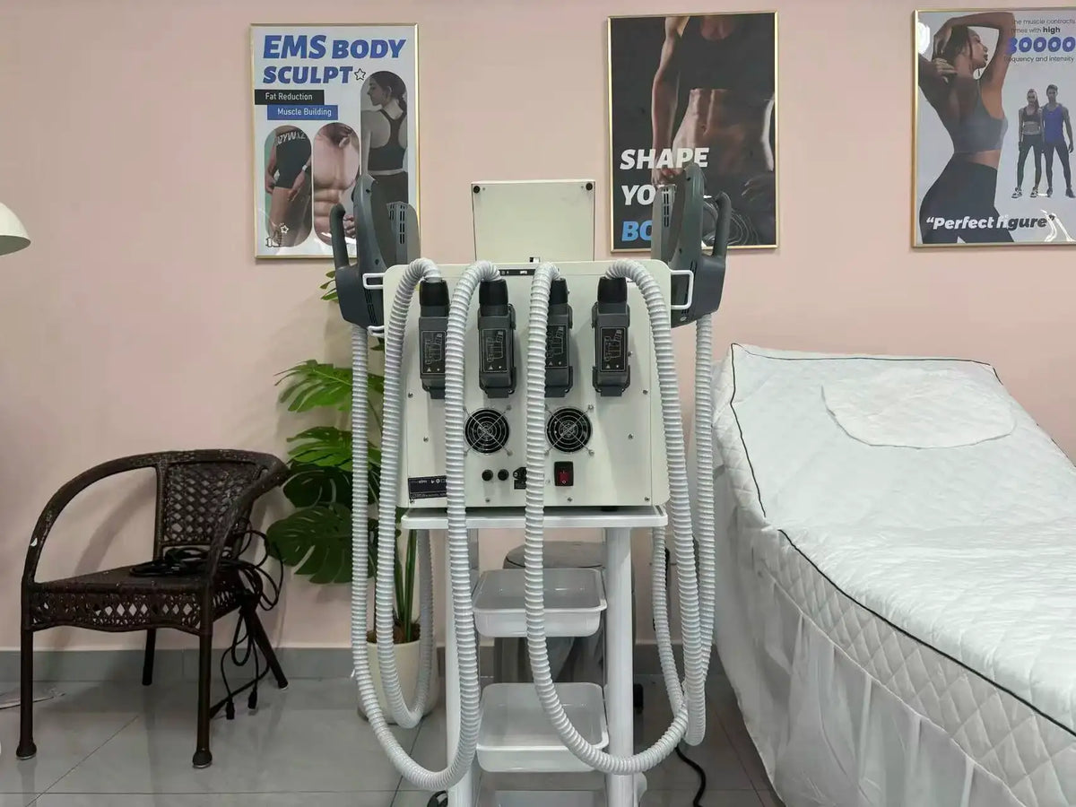 MYOslim 6500W HI‑EMT EMS RF Body Sculpting System Muscle Stimulation Fat Burning Slim Body Toning Weight Loss Fat Remodeling Bea