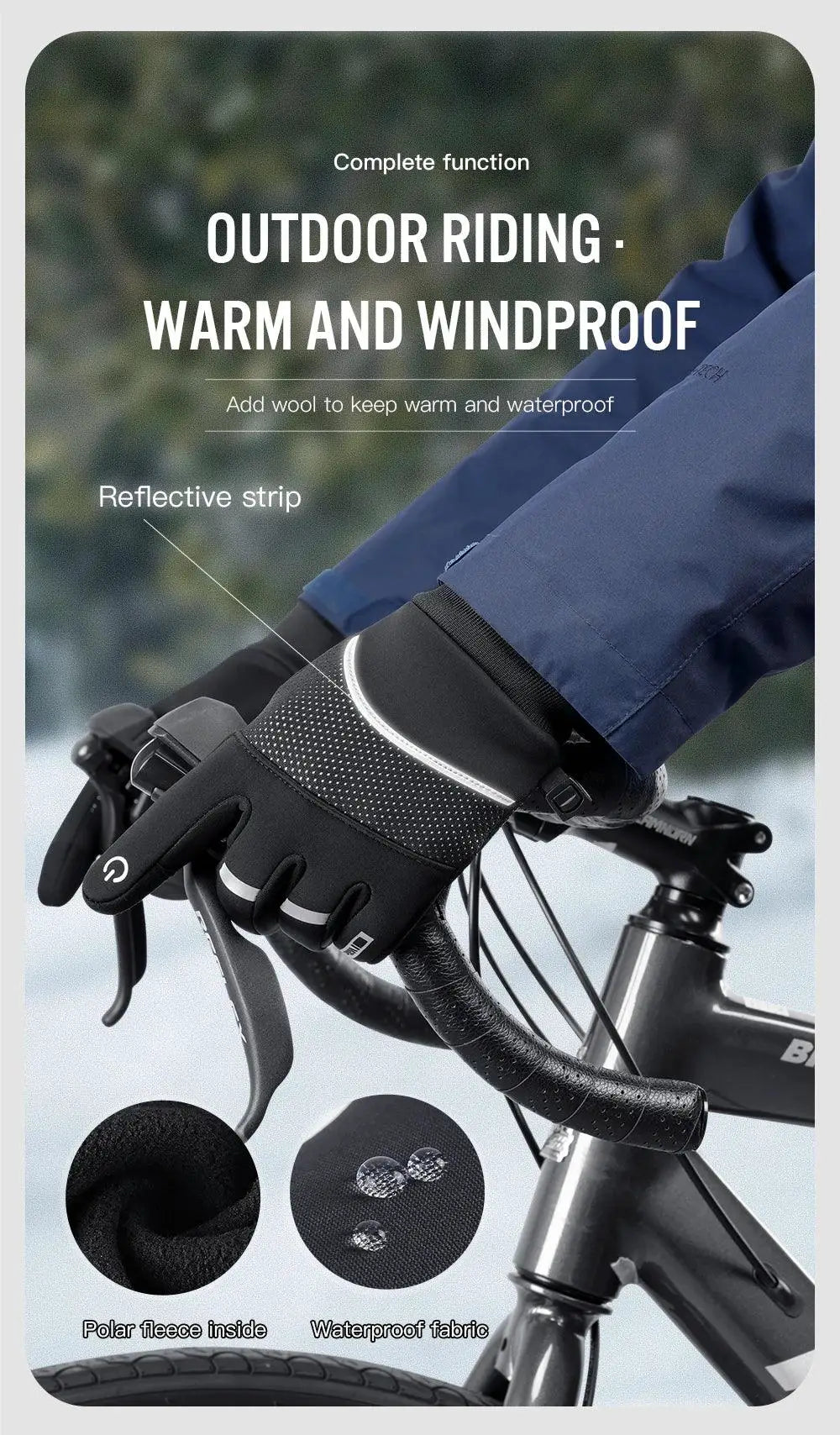 Warm Cycling Gloves for Winter Rides Edition AA — product view 14