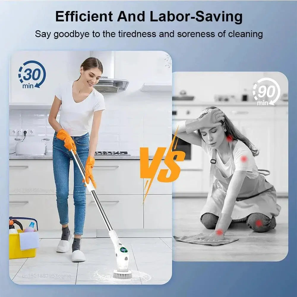 Electric Spin Scrubber Set for Cordless Household Cleaning