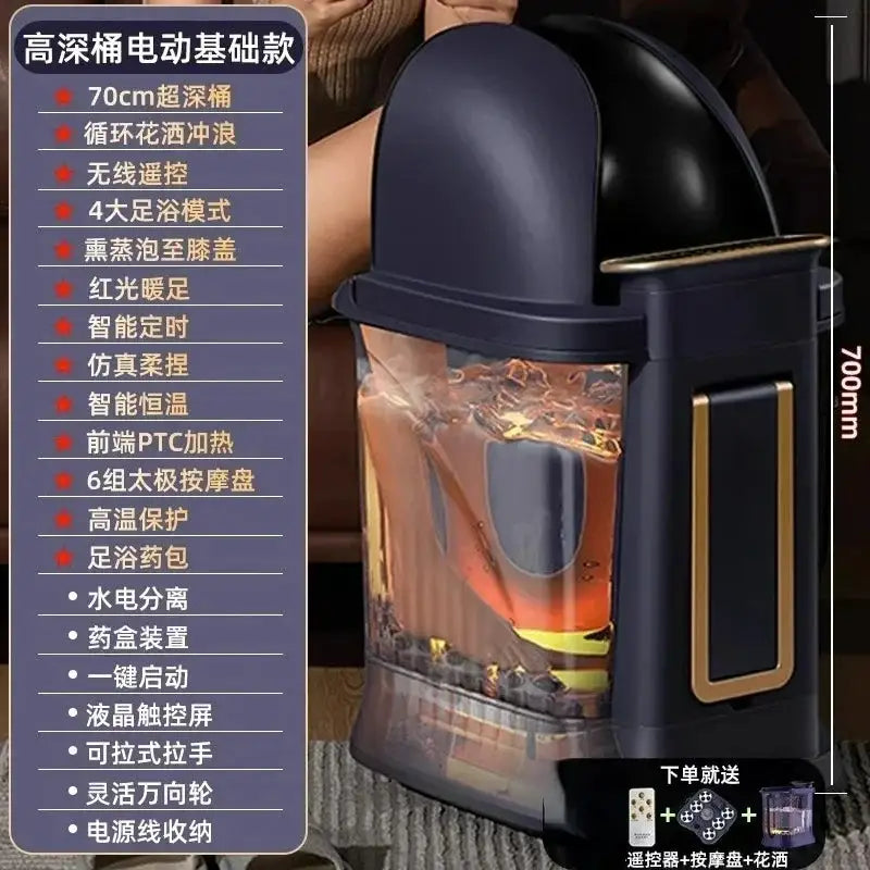 Customizable Automatic Foot Soaking Bucket, Deep Calf Constant Temperature Foot Bath Heated, Electric Massage Fumigation