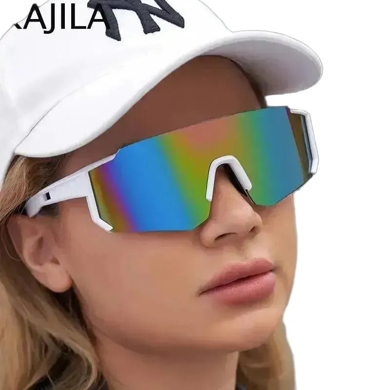 Unisex Oversized Rimless Sports Sunglasses UV400 Protection
