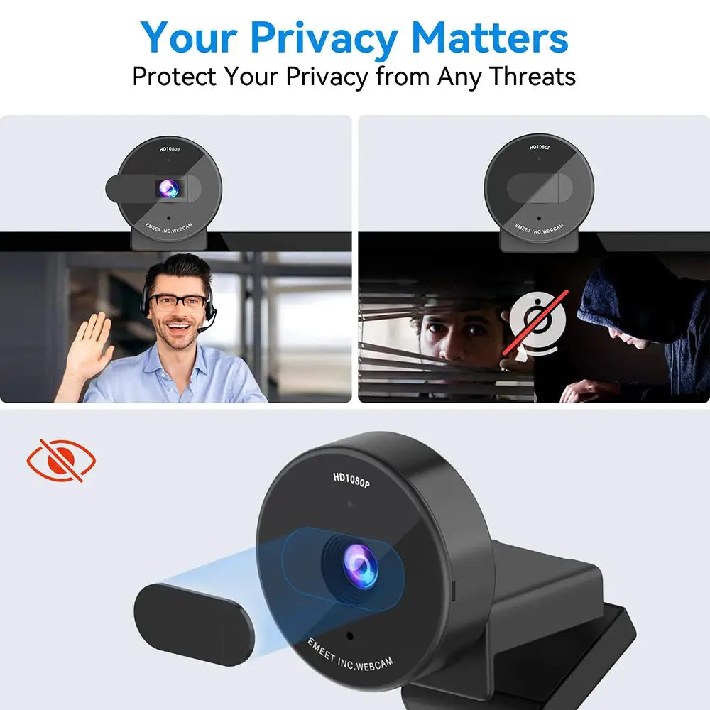 Webcam 1080P Full HD Web Camera With Microphone&Privacy Cover EMEET C950 USB Video Camera for PC&Computer/Meeting/Online Classes