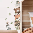 Forest Animals Cartoon Door Sticker Charming Watercolor Decor