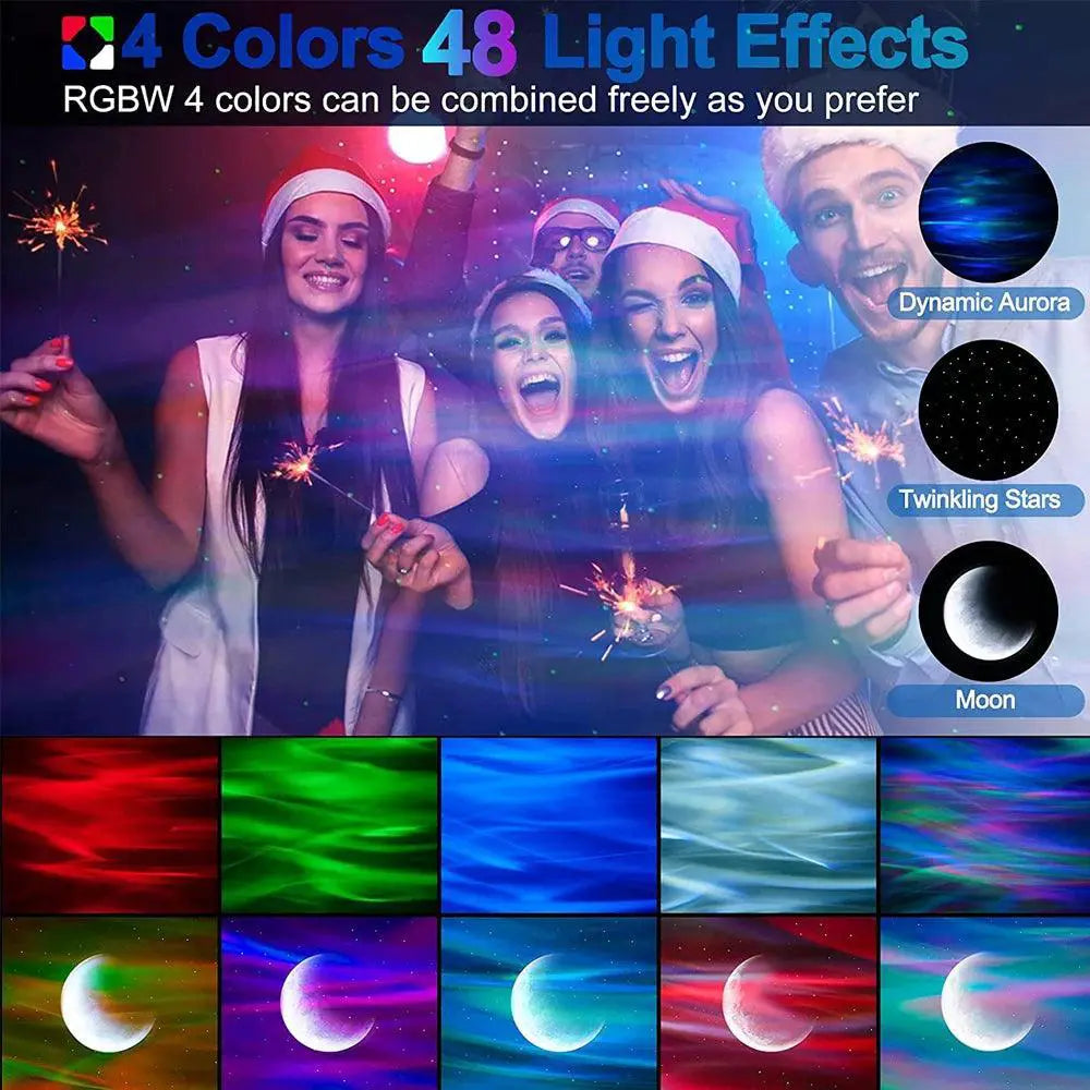 Aurora Galaxy Star Projector With Bluetooth Speaker Remote