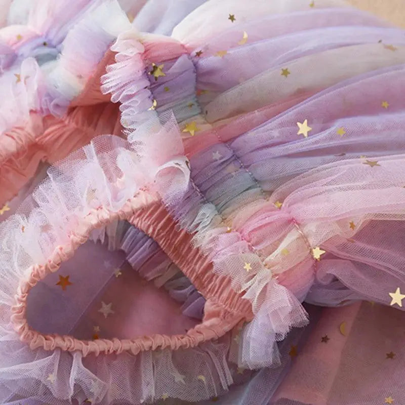 Rainbow Sequins Princess Dress Sparkling Tutu Set For Party
