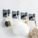 Black Aluminum Wall Hooks Set for Modern Bathroom Organizer