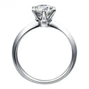 Moissanite Ring in Sterling Silver Classic 925 sterling silver