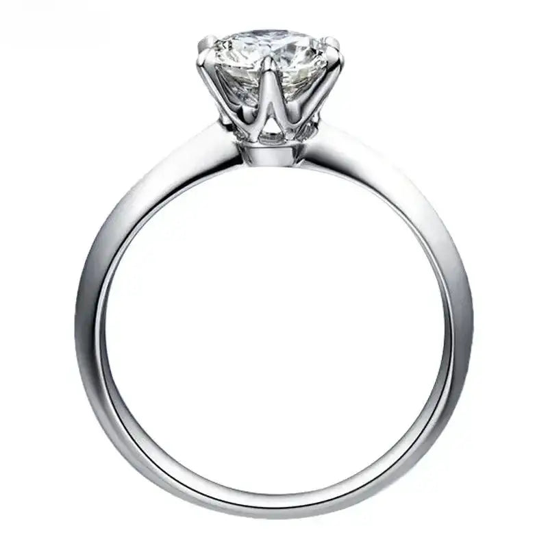Moissanite Ring in Sterling Silver Classic 925 sterling silver — product view 4