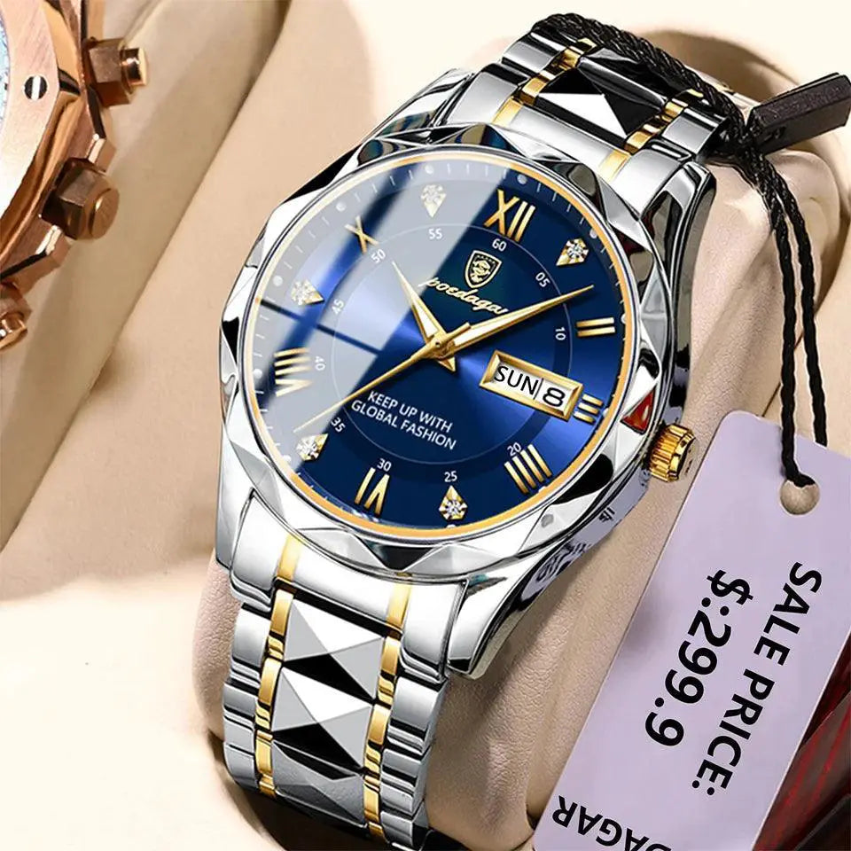 Poedagar Square Quartz Watch Elegant Business Timepiece