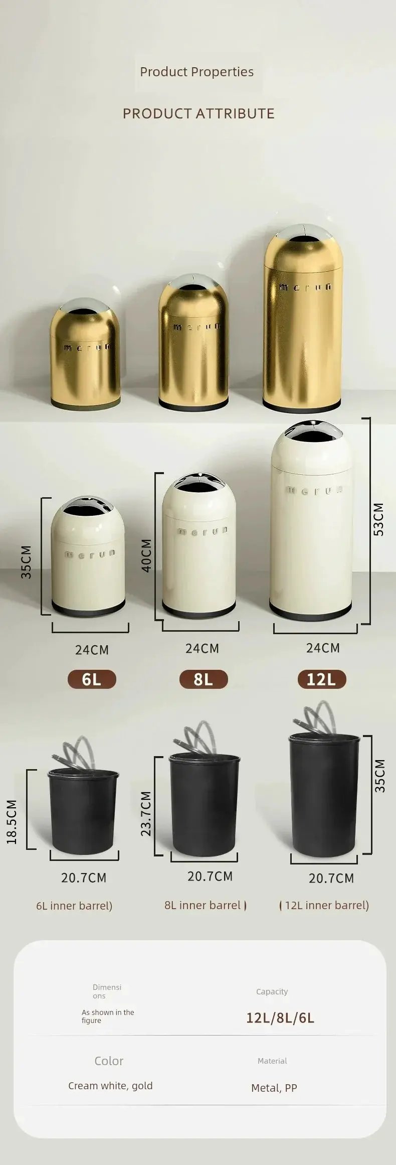 Merun Touchless Trash Can for Kitchen — product view 14