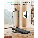 Quiet Home Incline Walking Pad With Dual Flywheel And Soft Grips