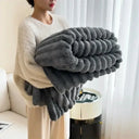 Soft Rabbit Plush Sofa Blanket for Home
