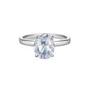 Sterling Silver Silver Moissanite Rose Cut Ring
