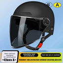 Adult's Half Helmet With Goggles for Motorbike & Bicycle- Cartoon Design, 3C Certified for Men and Women.