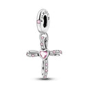 Silver Rainbow Flower Dragonfly Charm