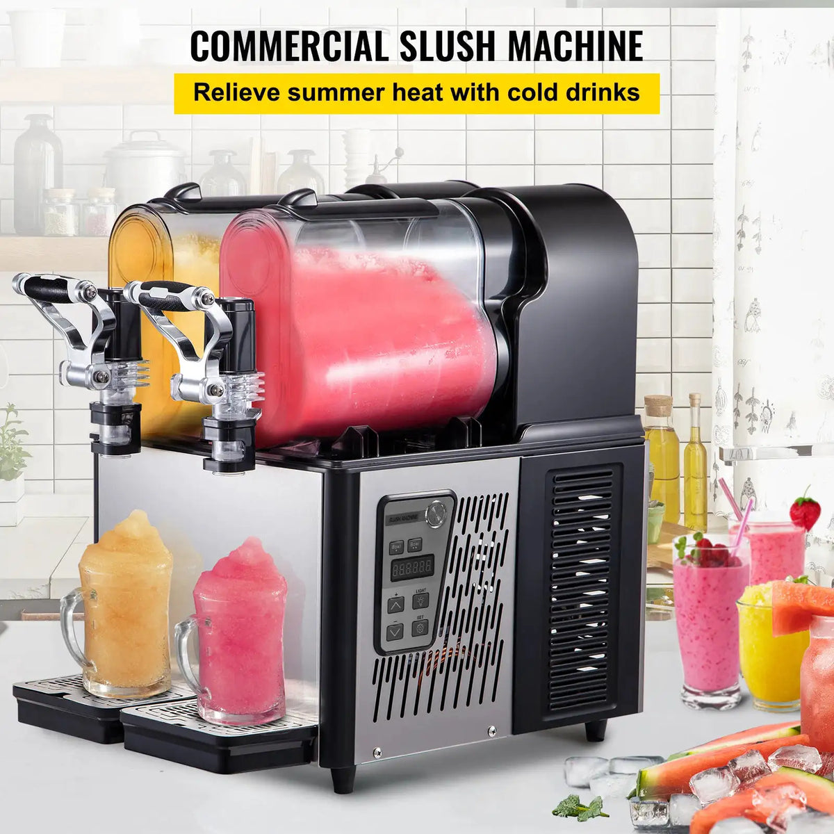 SucceBuy Commercial Slushy Machine Tank Frozen Drink Machine Cups — product view 3
