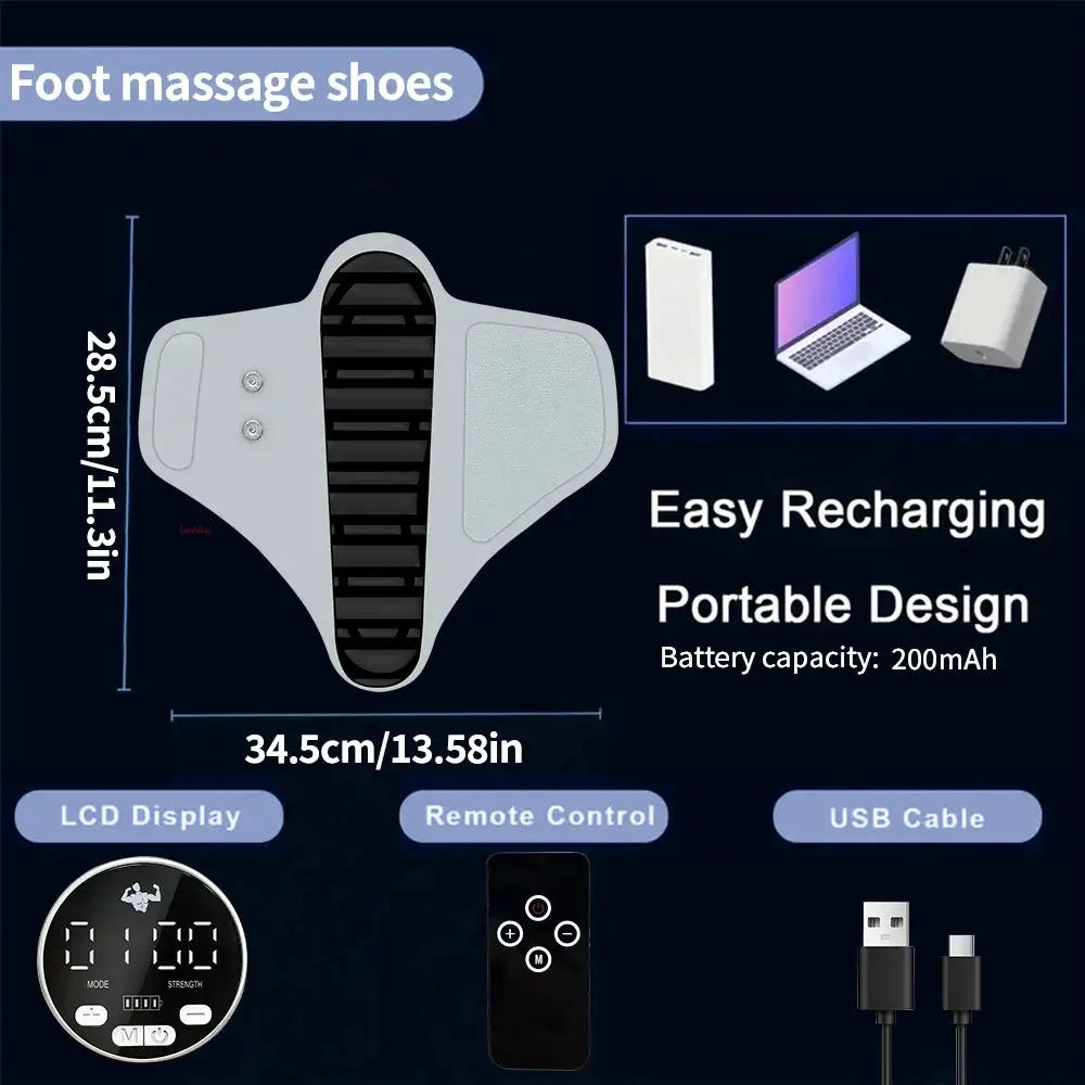 Smart Foot Massager EMS TENS Pulse Device for Athlete Recovery Daily Stress Relief Care Machine Home Spa Use Lightweight