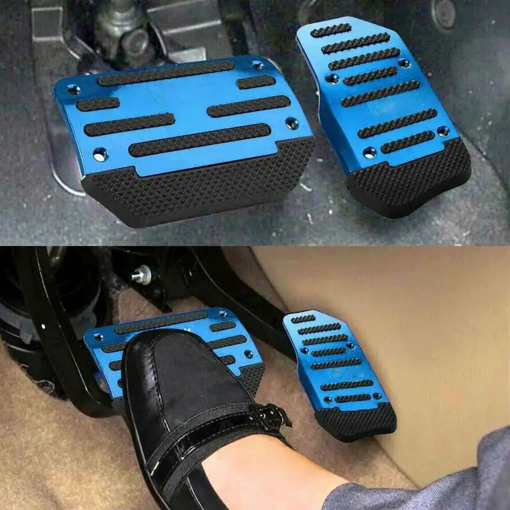 Universal Automatic Transmission Car Pedal Cover Brake Fuel Gas Foot Pad Set Kit Pedals Red Silver Non-Slip Tools Aluminum alloy
