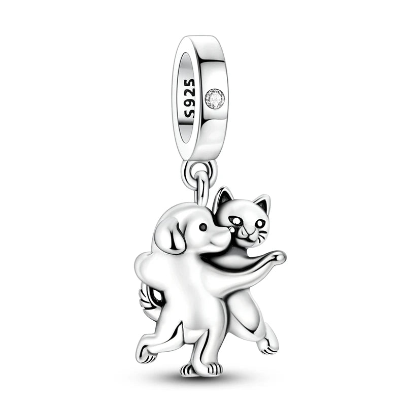 Charm Silver Animal Pendant Beaded