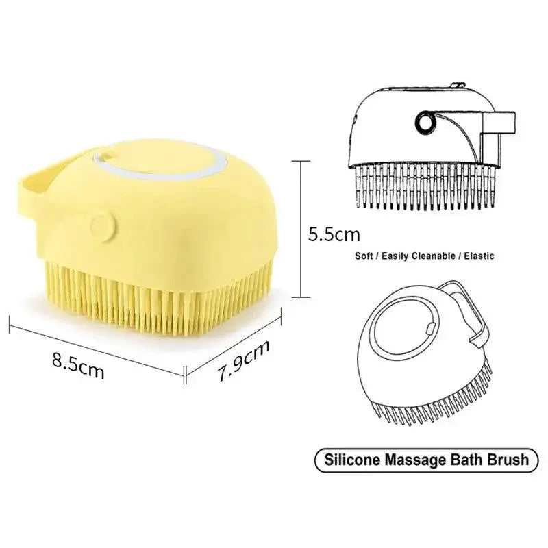 Bath Brush Massage Gloves with Silicone Comb Shampoo Box