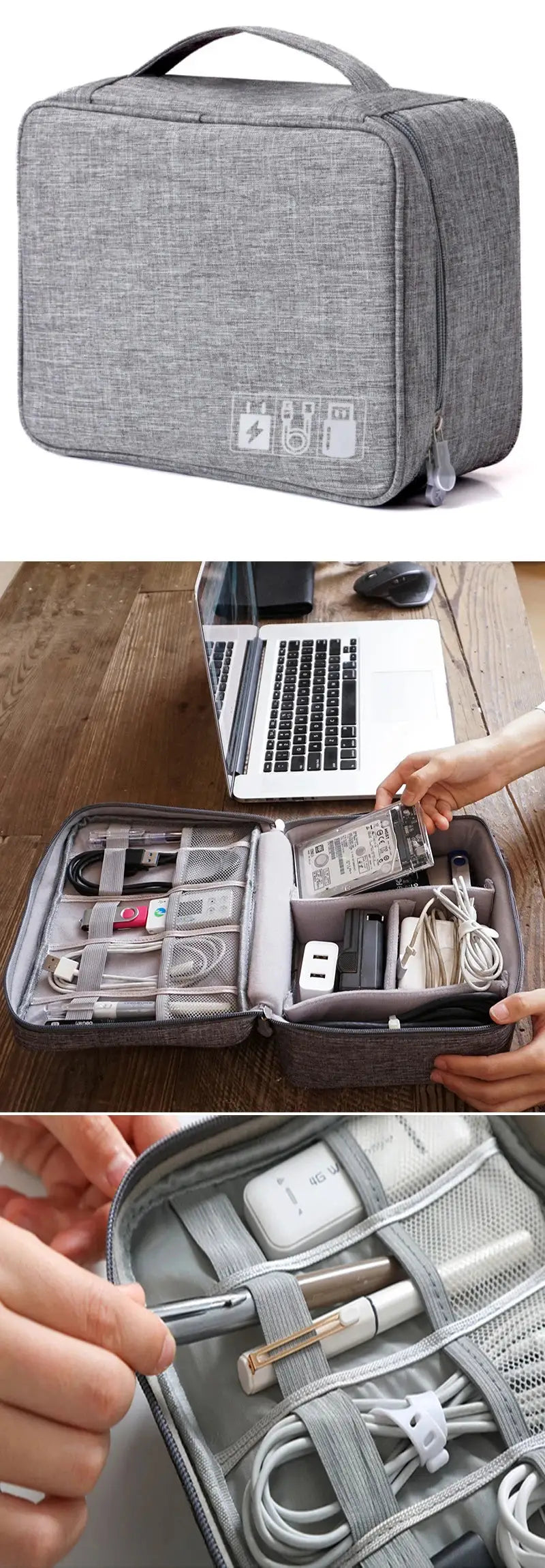 Travel Cable Storage Bag Portable Waterproof Digital Electronic Storage Bag USB Data Cable Charger Plug Storage Cable Storagebag