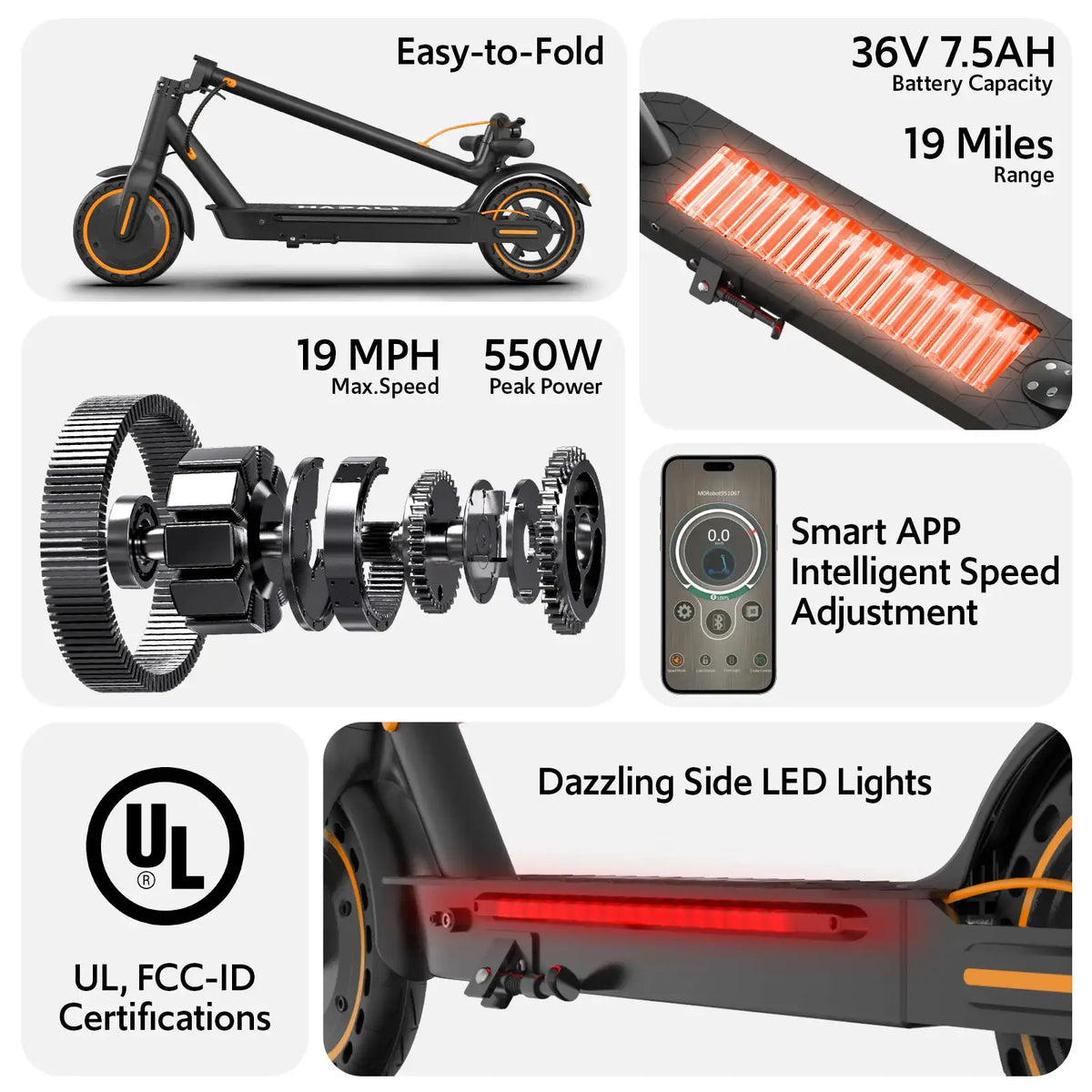 Osboo Adult Foldable E Scooter — product view 3