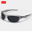 Trendy Men's Silver Y2K Sunglasses for Outdoor Sports Fashion