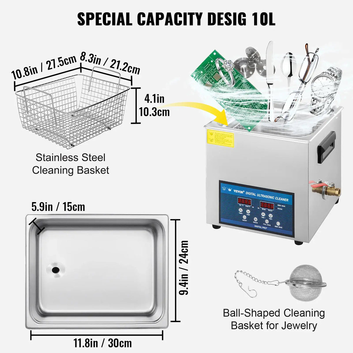 SucceBuy Ultrasonic Cleaner Dual Frequency Digital Portable — product view 6