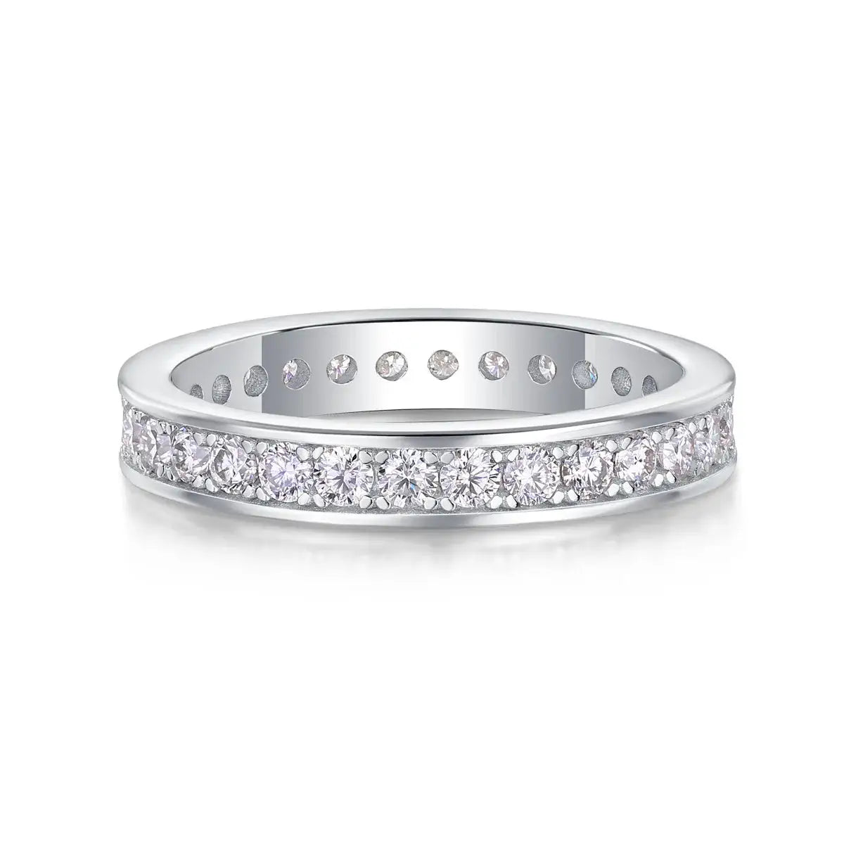 Elegant Sterling Silver Silver Moissanite Ring Style MOHKM — product image 6
