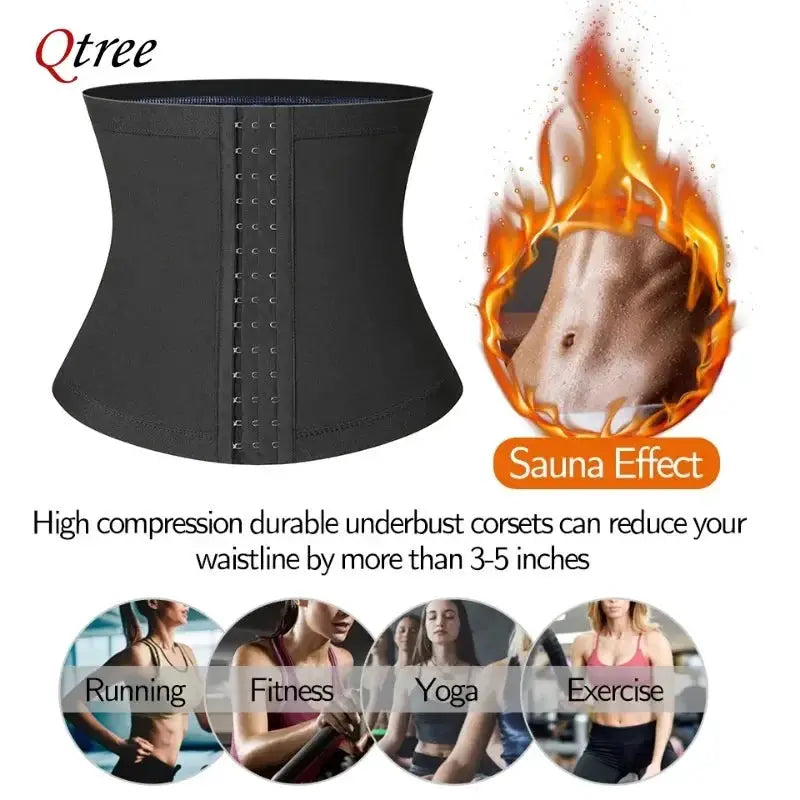 Qtree Sauna Waist Trimmer Belt For Women Tummy Control