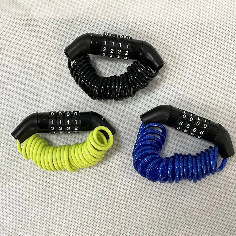 Portable Four Digit Bicycle Lock With Durable Steel Cable