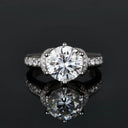 Round Moissanite Ring in Sterling Silver Elegant