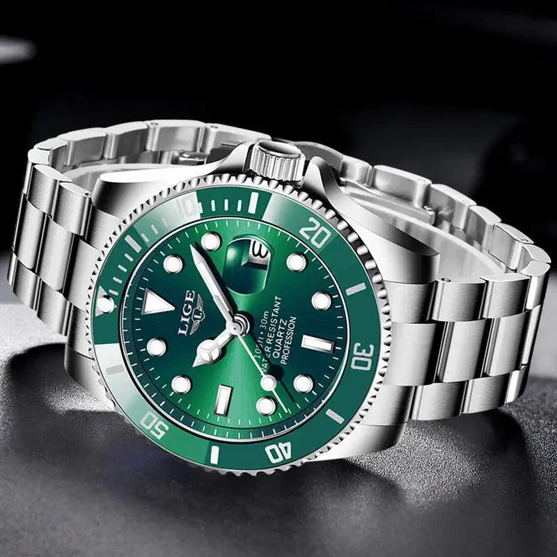 LIGE Diver Watch Stylish Waterproof Wristwatch for Adventure