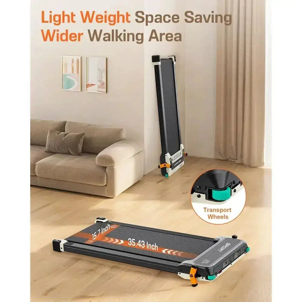 Incline Dual-Sided Walking Pad with Foot Massage, 180° Reversibility for Desk or Home Use