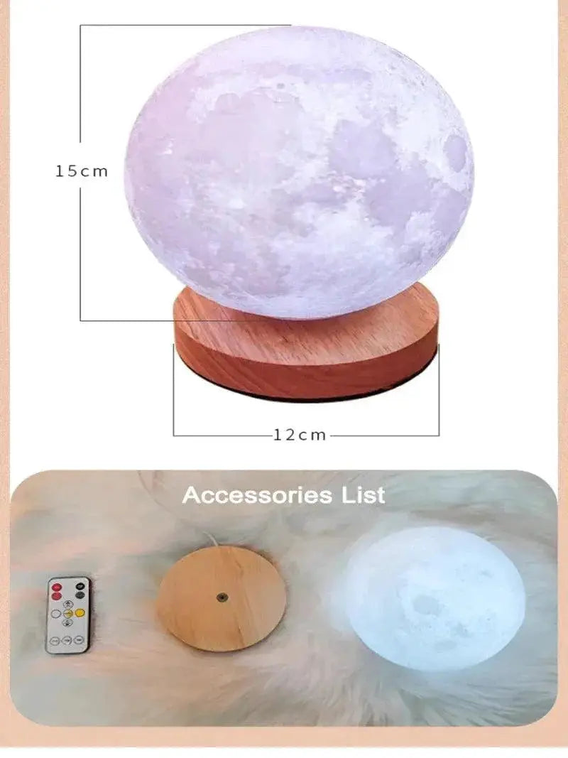 Levitating Moon Lamp 3D Night Light With Remote Colors
