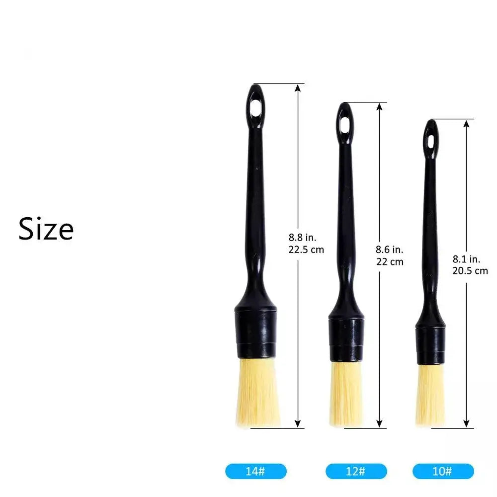 Car Detail Brush Set Premium Boar Hair Bristle Brushes