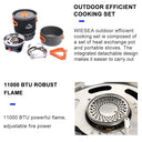 Portable Camping Cooking Set with Gas Burner Kit Combo