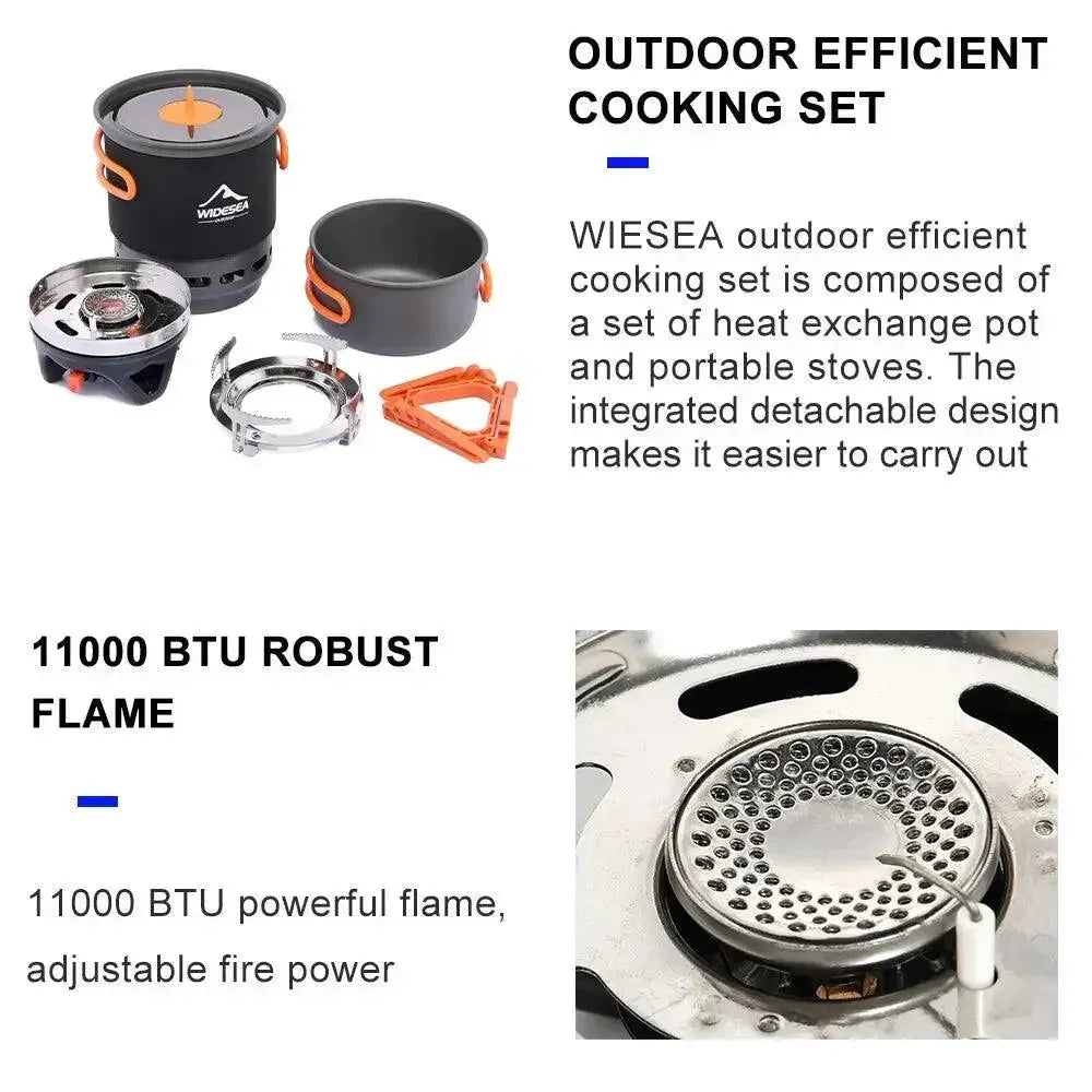 Portable Camping Cooking Set With Gas Burner Kit Combo - OurLum.com