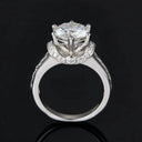 Round Moissanite Ring in Sterling Silver Elegant