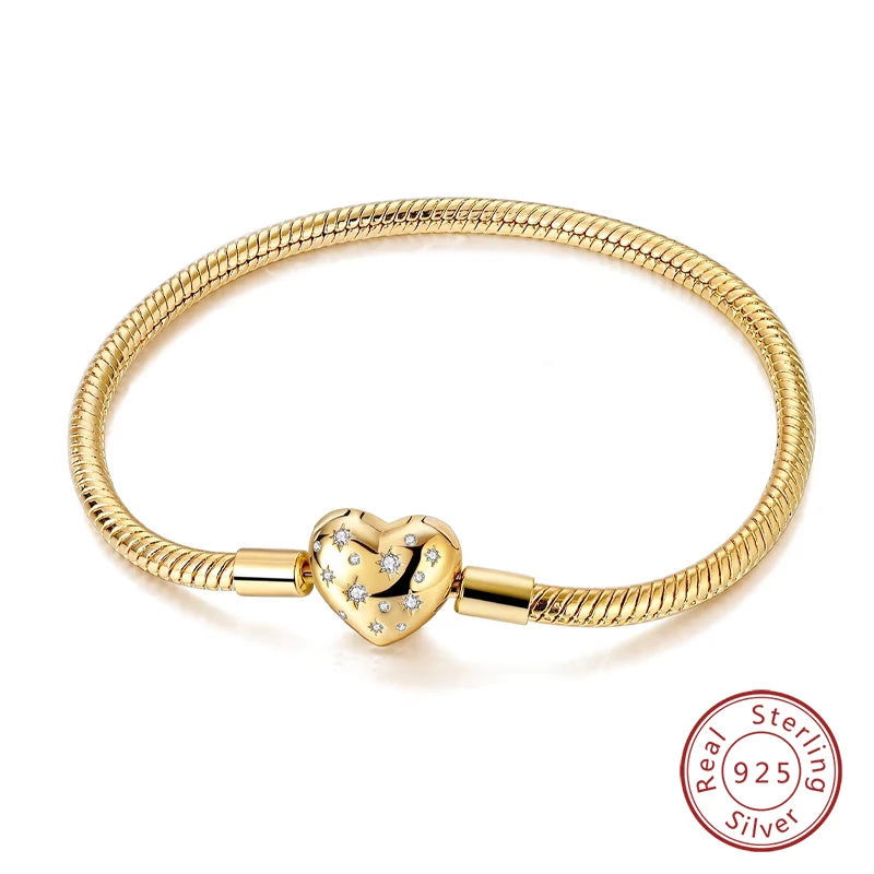 Sterling Silver Golden Love Bracelet