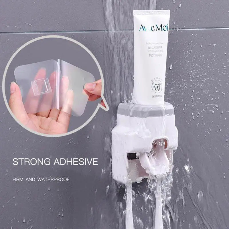Lazy Toothpaste Dispenser And Toothbrush Holder Combo
