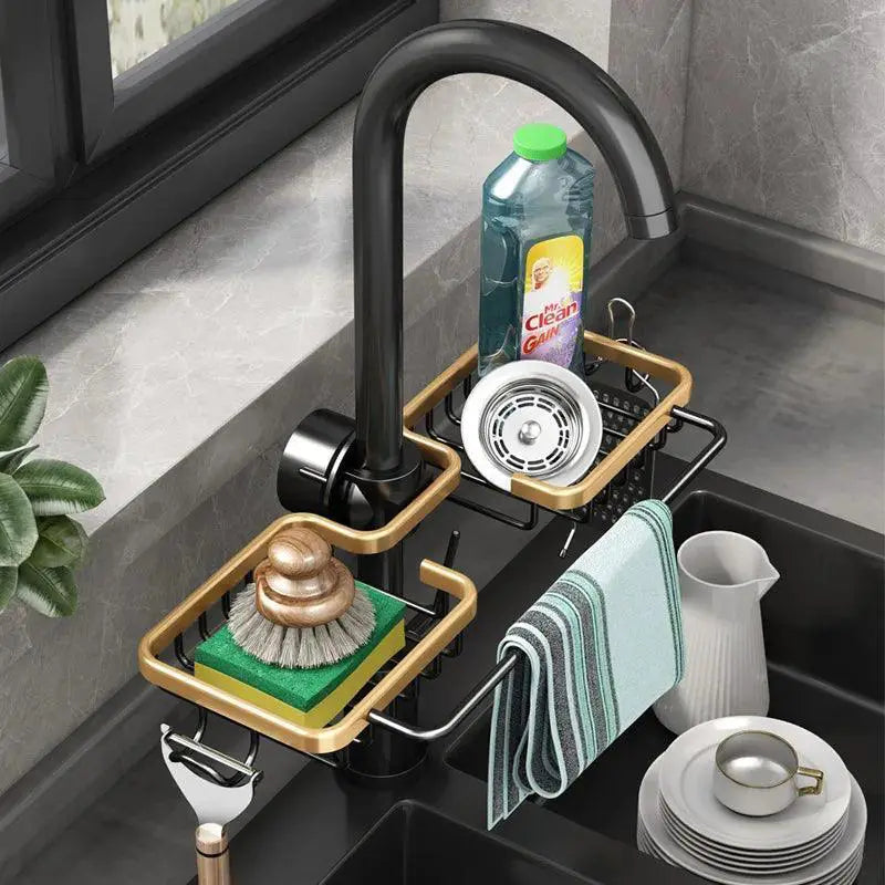 Aluminum Sink Caddy Space Saving Kitchen And Bath Organizer