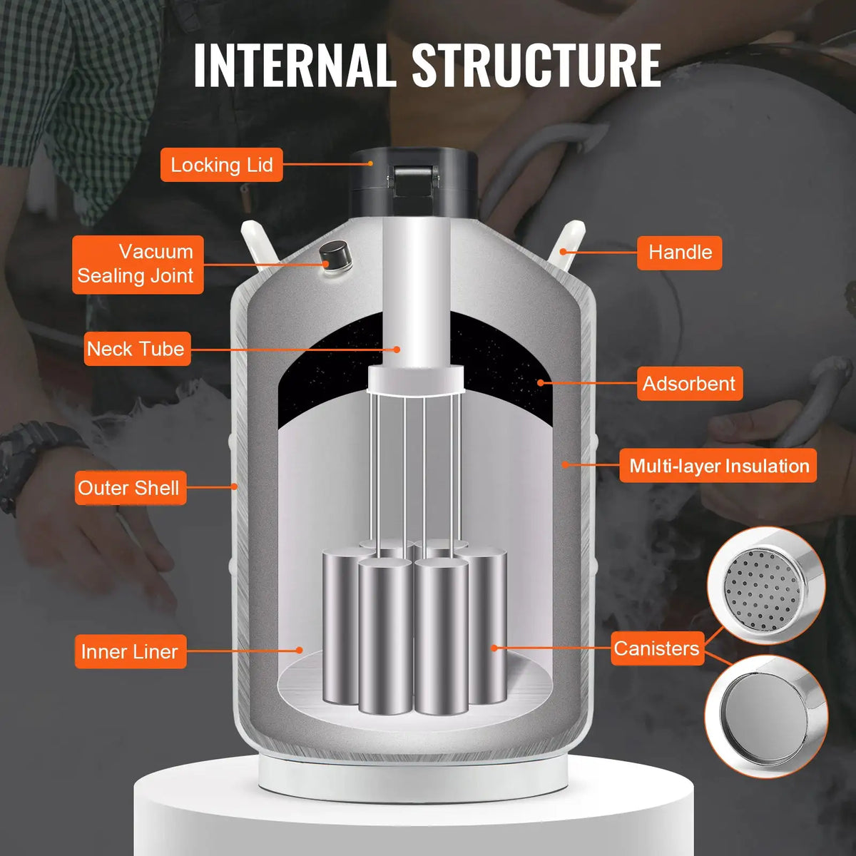 Aluminum Storage Dewar Tank — product view 4