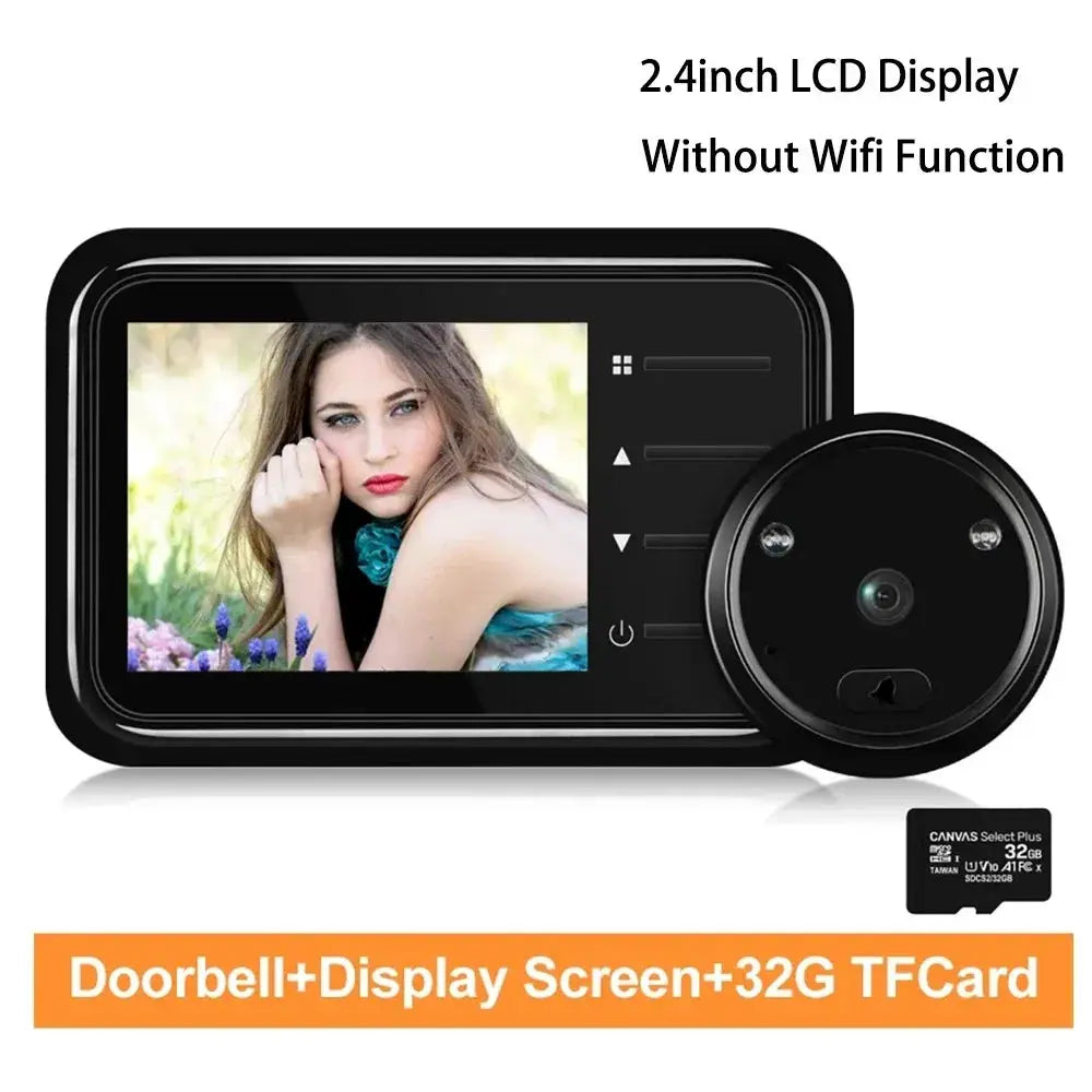 2.4Inch LCD Door Peephole Camera IR Night Vision Video Eye Door Bell Visual Doorbell Security Protection Camera by stepyours.com