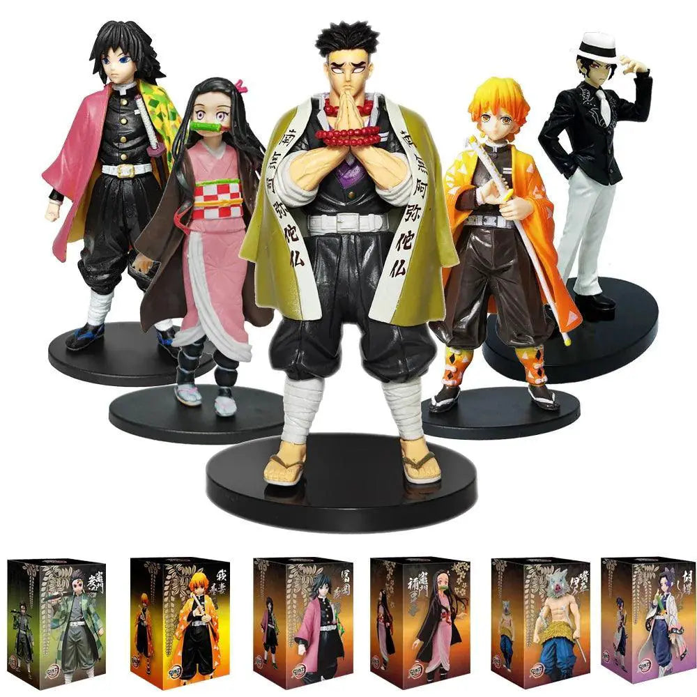 Demon Slayer Action Figures Set PVC Model Toys Epic Battles