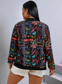 Plus Size Graphic Fashion Jacket