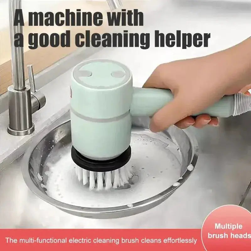 Electric Scrubber Brush Set USB Rechargeable Kit With Heads