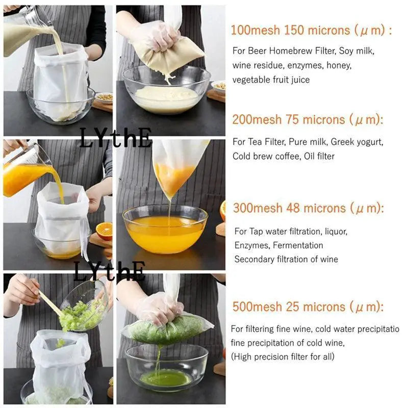 Kitchen Nylon Filter Bags Eco Friendly For Brewing