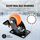 Dual Locking Swivel Caster Wheel Set