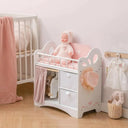 Pink Wooden Baby Doll Crib with Storage and Bed